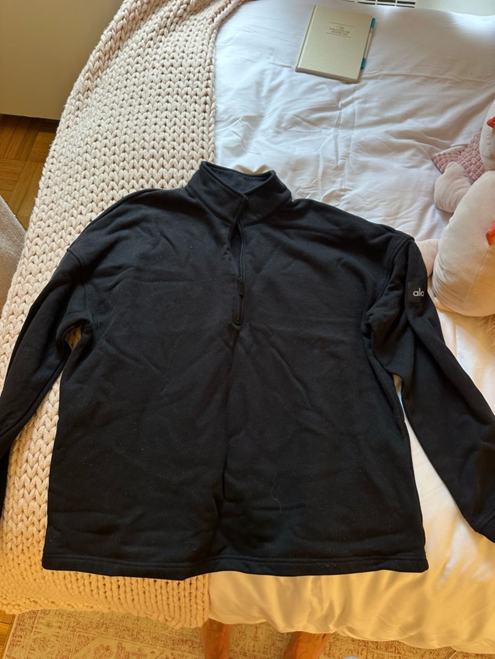 Alo Black Half-Zip Pullover Sweatshirt - Picture 2 of 2